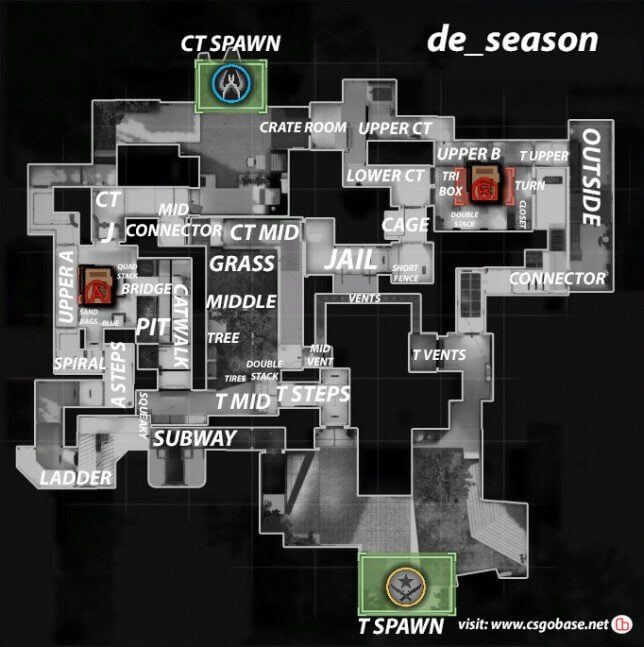 Обозначения на картах в CS:GO